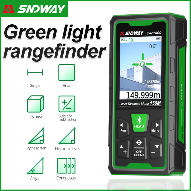 Industrial Laser Rangefinder - Yeşil Lazer Mesafe Ölçer Dijital Mesafe
