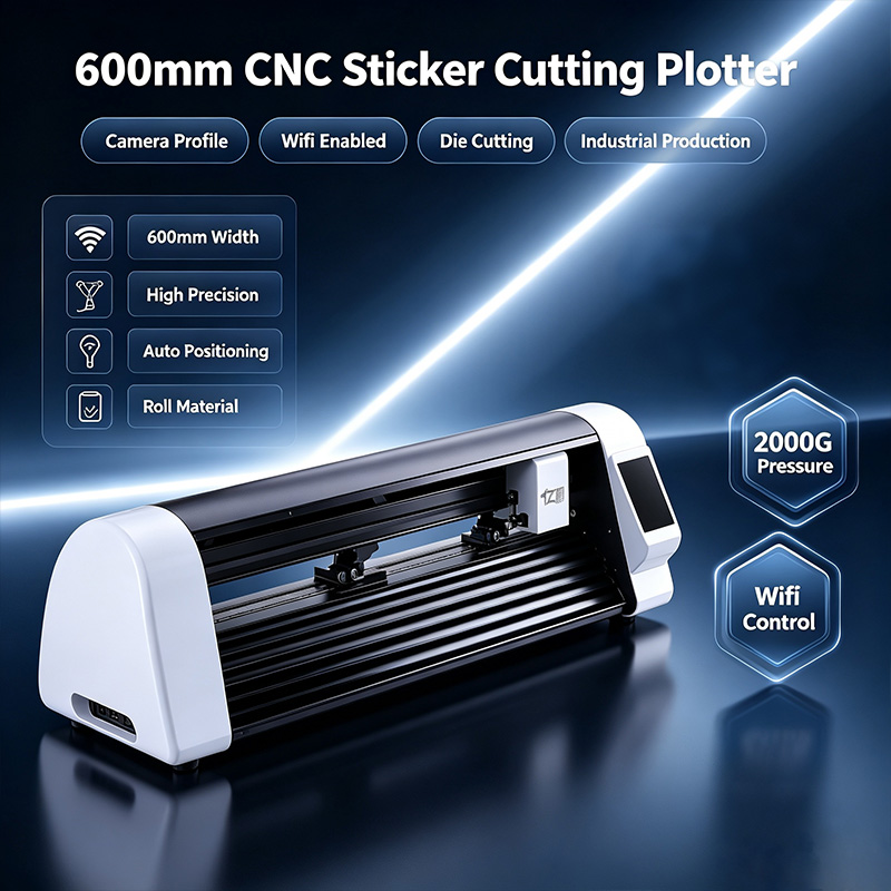 Industrial Laser Cutting Machines - 600mm CNC Lazer Etiket Kesim Plotteri