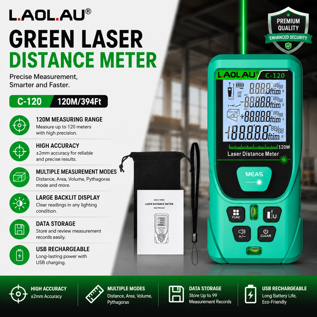 LAOLAU Dijital Lazer Mesafe Öl - Industrial Laser Rangefinder incelemesi ve fiyatı