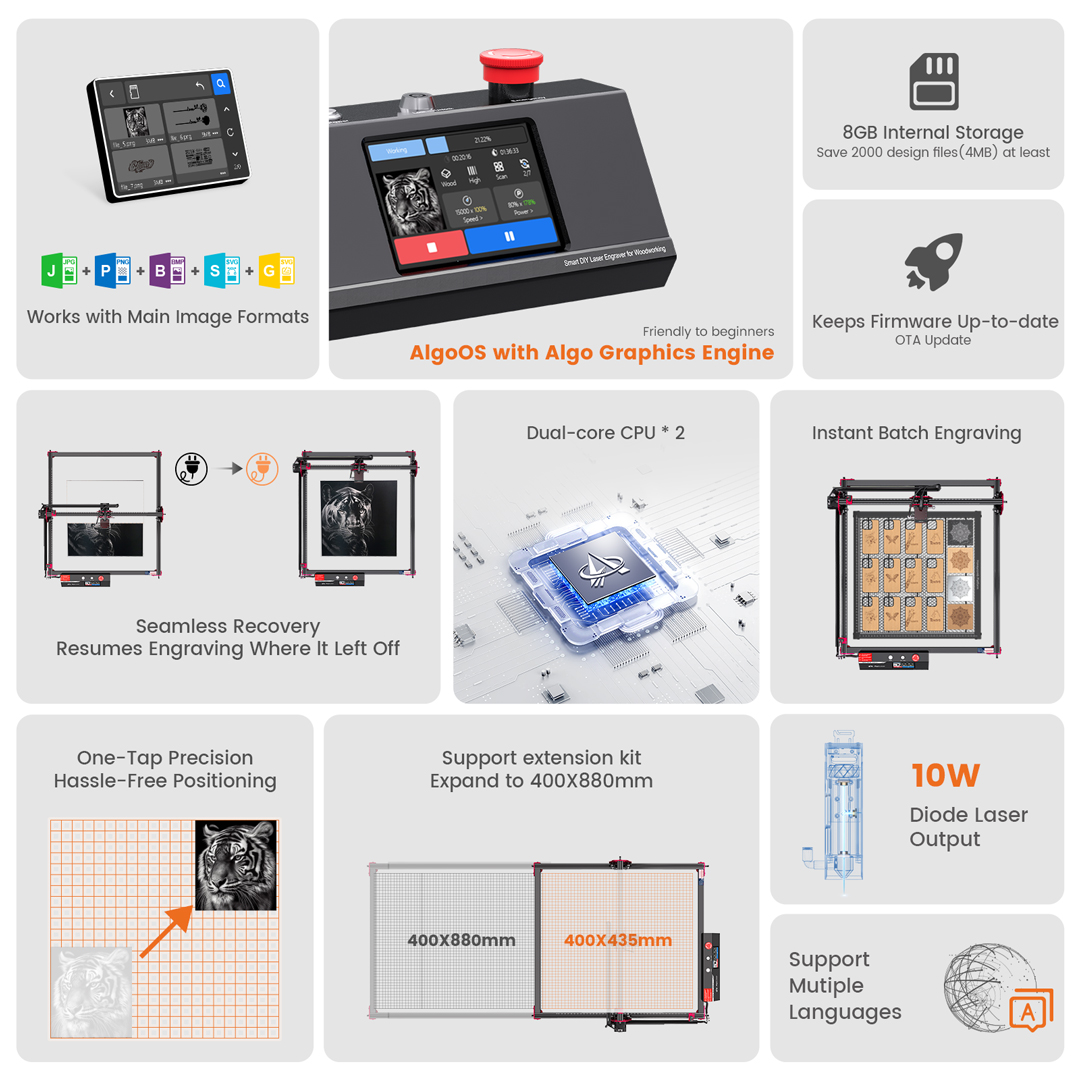 AlgoLaser DIY KIT MK2 10W Laze - Industrial Laser Engraving Machine incelemesi ve fiyatı